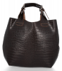 Kožené kabelka shopper bag Vittoria Gotti čokoládová VG804
